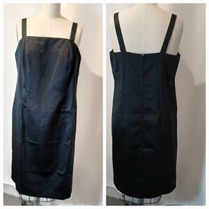 Vintage Nicole Paris Black Satin Feel Formal Strappy Dress Size 16